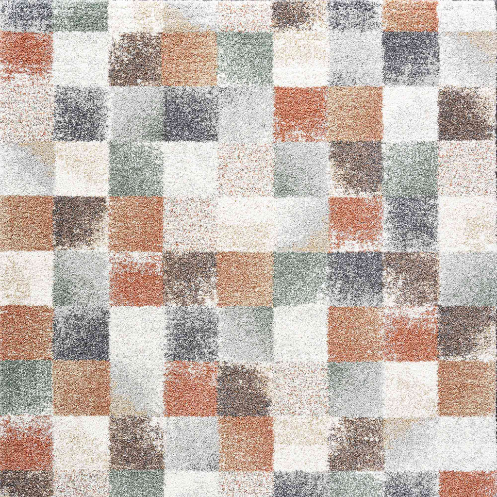 Mehari Soft Check Rust Rug