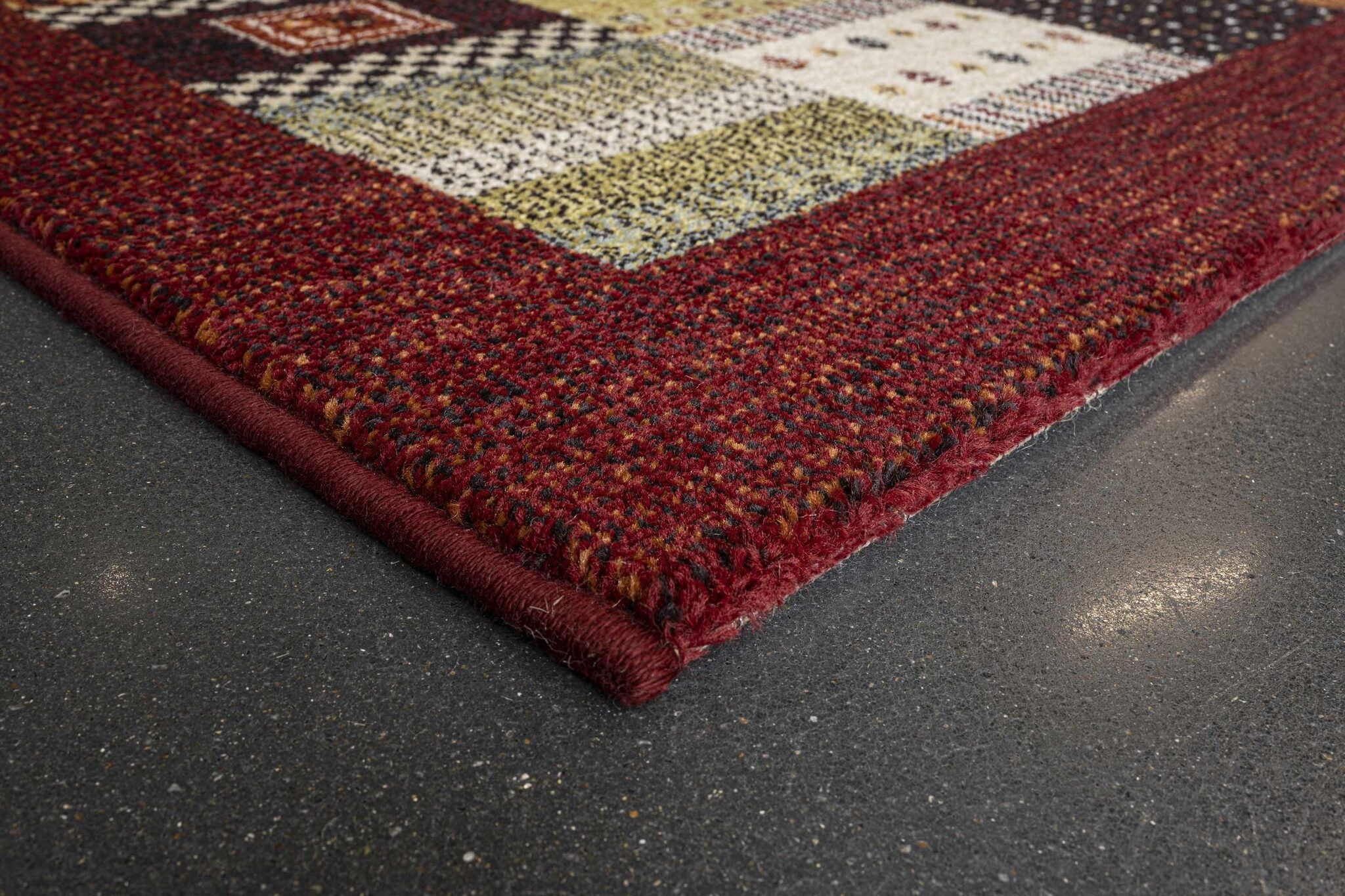 Woodstock Patchwork Folk Red Rug