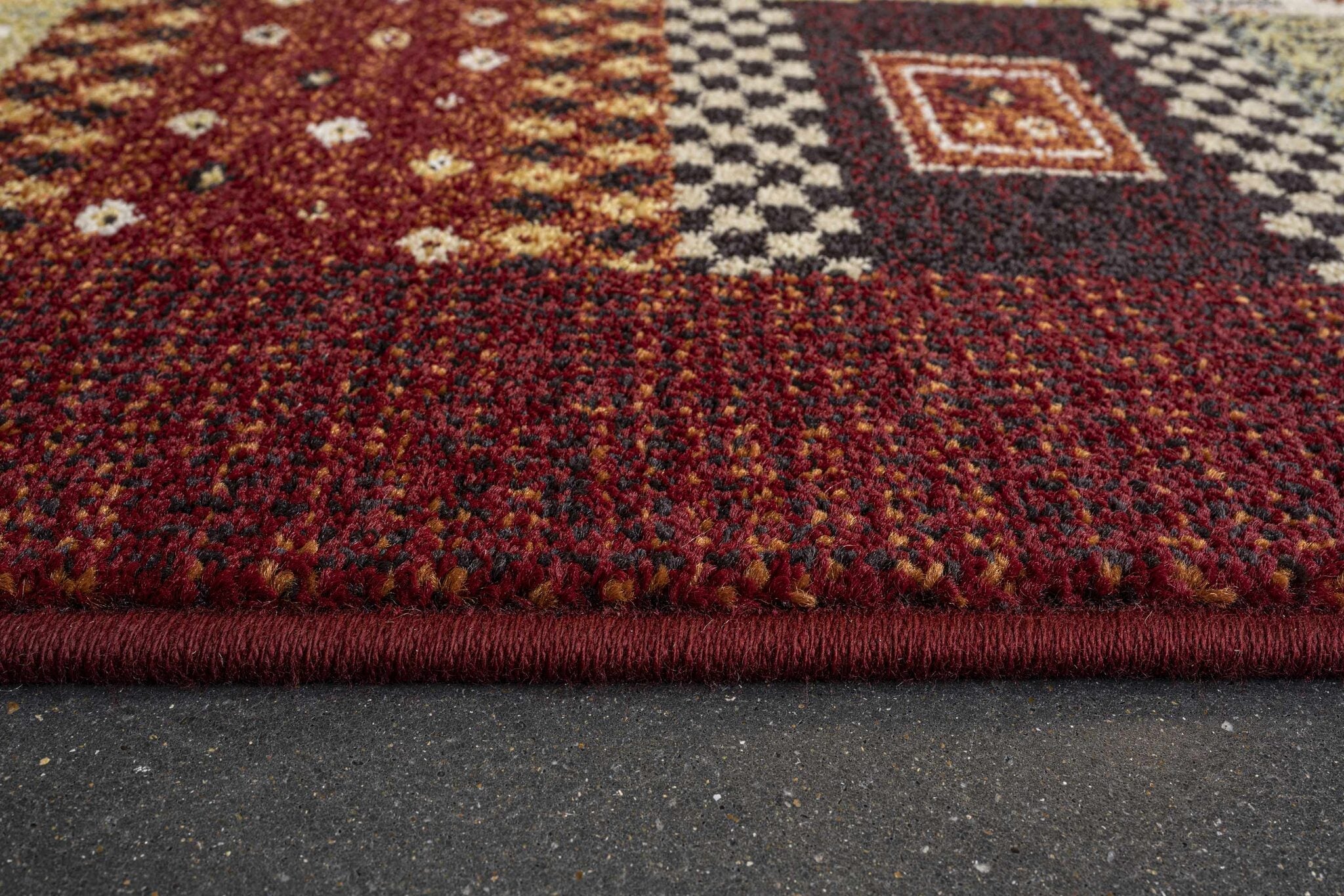 Woodstock Patchwork Folk Red Rug