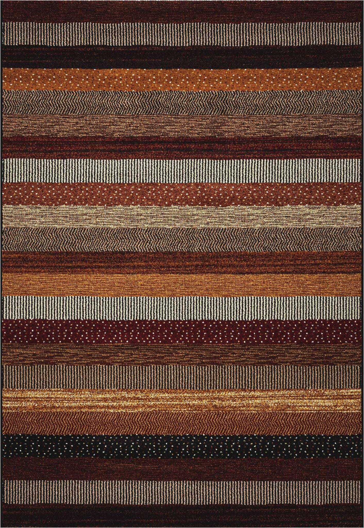 Woodstock Textured Stripe Red Rug