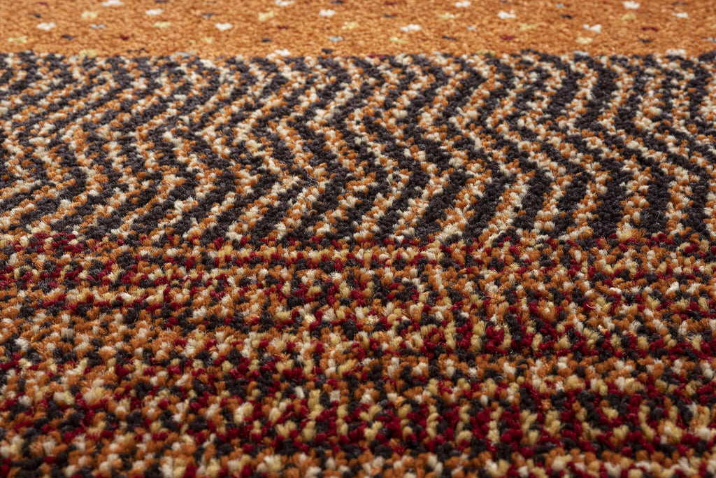Woodstock Textured Stripe Red Rug