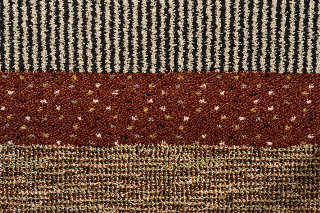 Woodstock Textured Stripe Red Rug