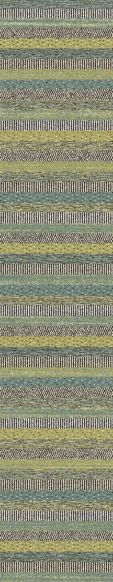 Woodstock Textured Stripe Green Rug