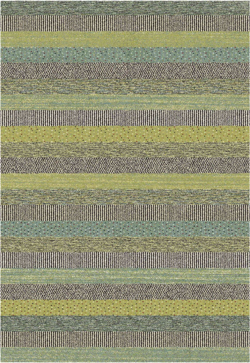 Woodstock Textured Stripe Green Rug