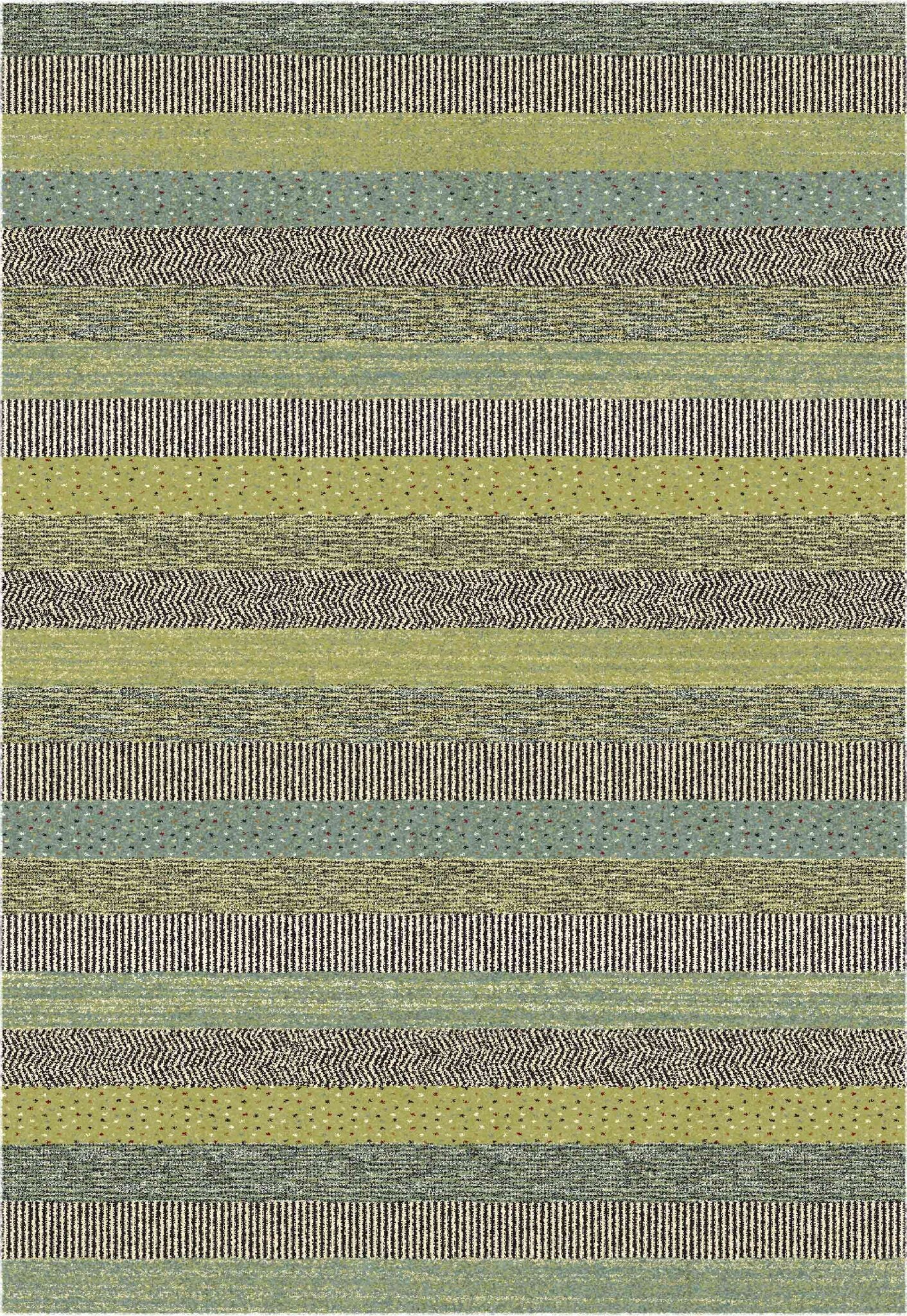 Woodstock Textured Stripe Green Rug