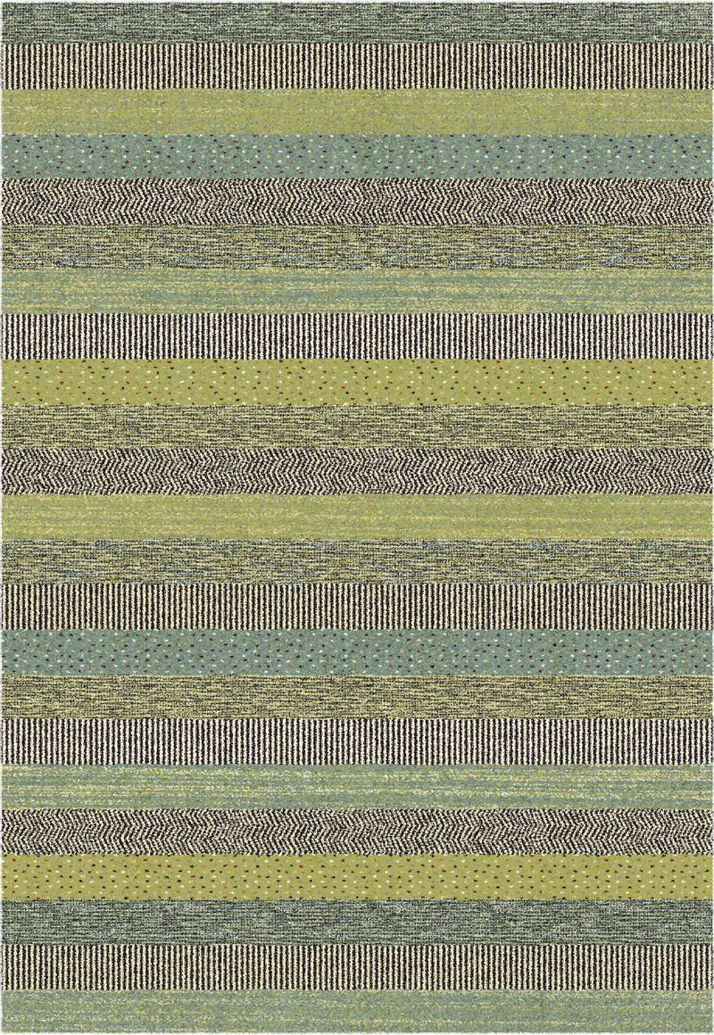 Woodstock Textured Stripe Green Rug