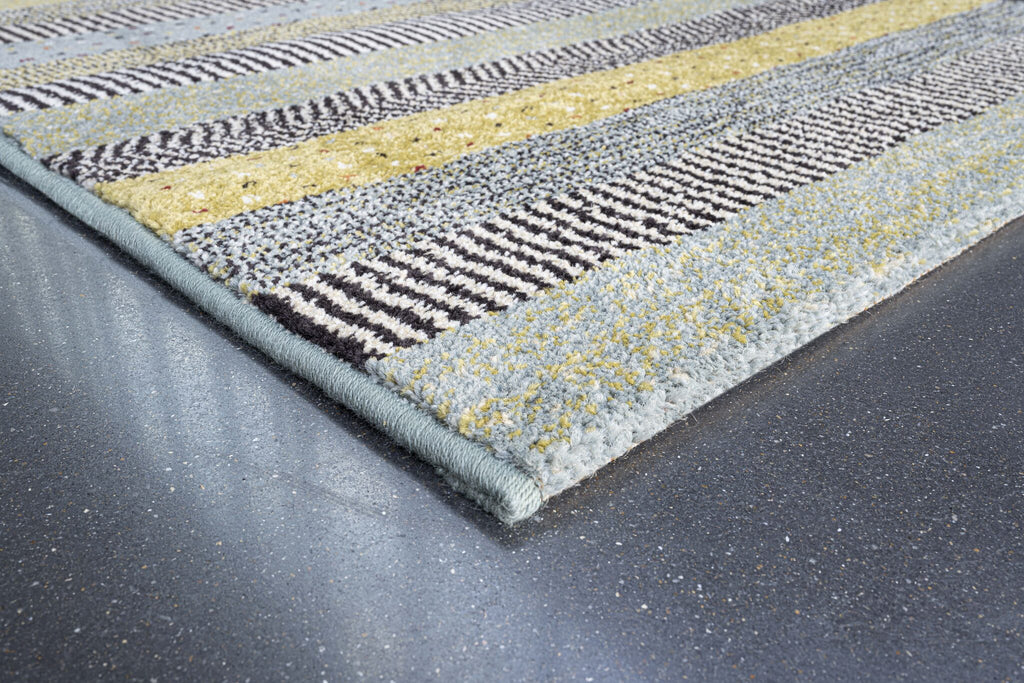Woodstock Textured Stripe Green Rug