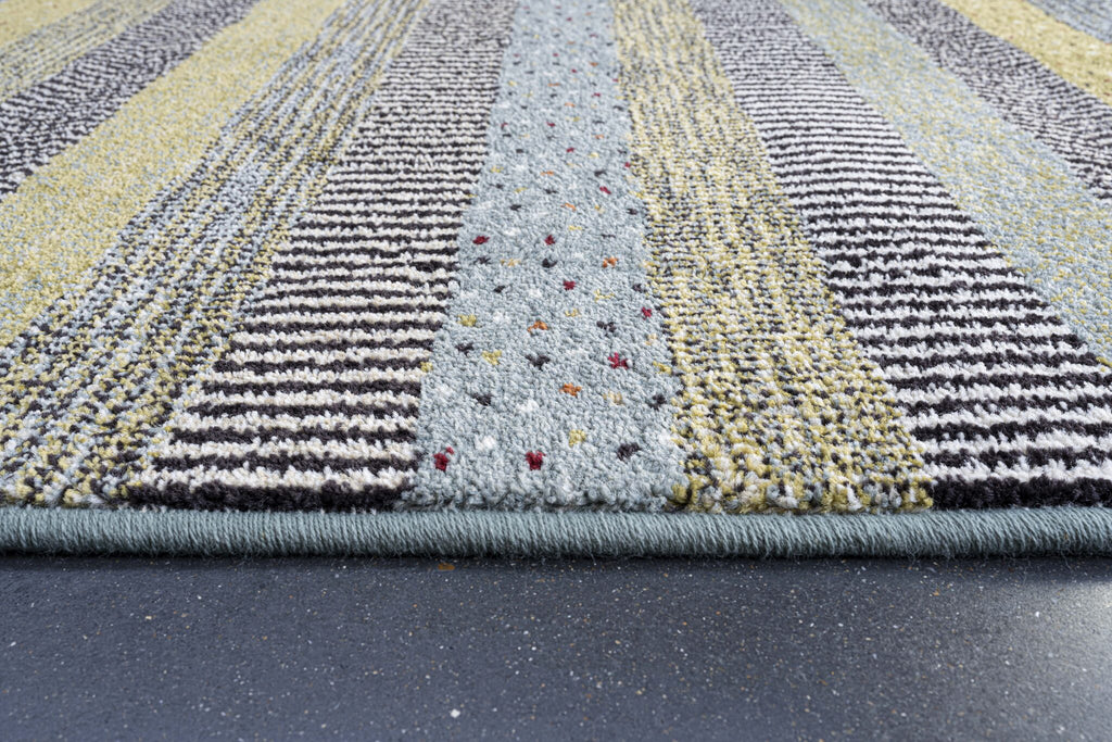 Woodstock Textured Stripe Green Rug