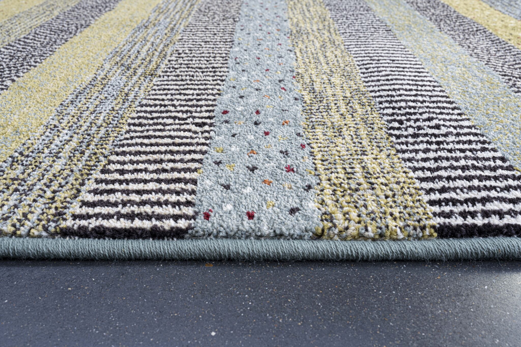 Woodstock Textured Stripe Green Rug