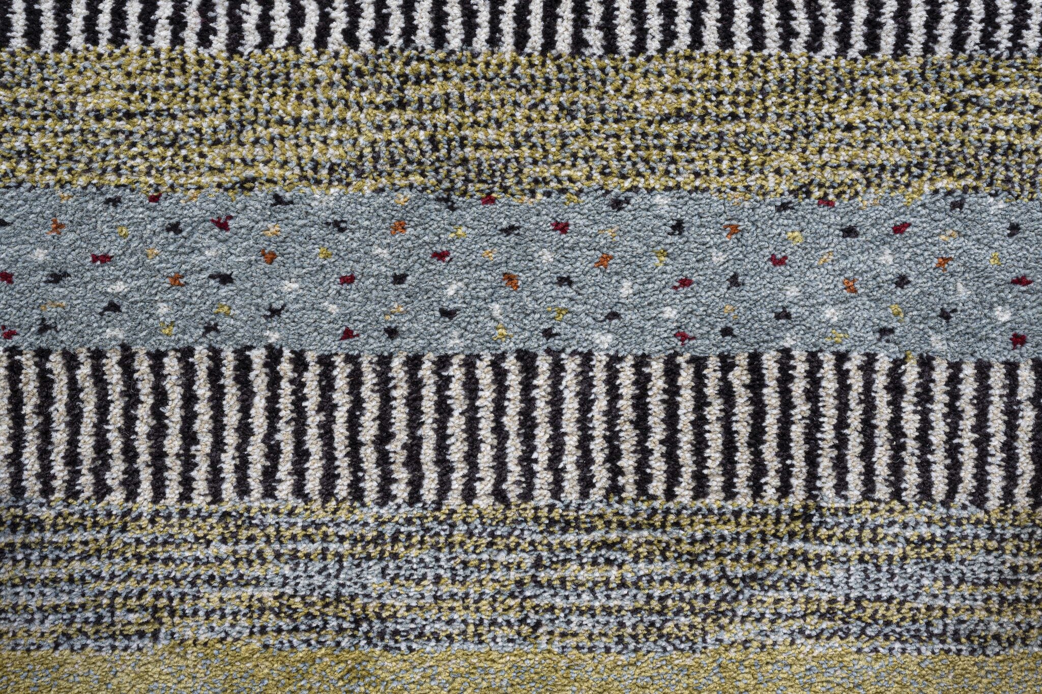 Woodstock Textured Stripe Green Rug