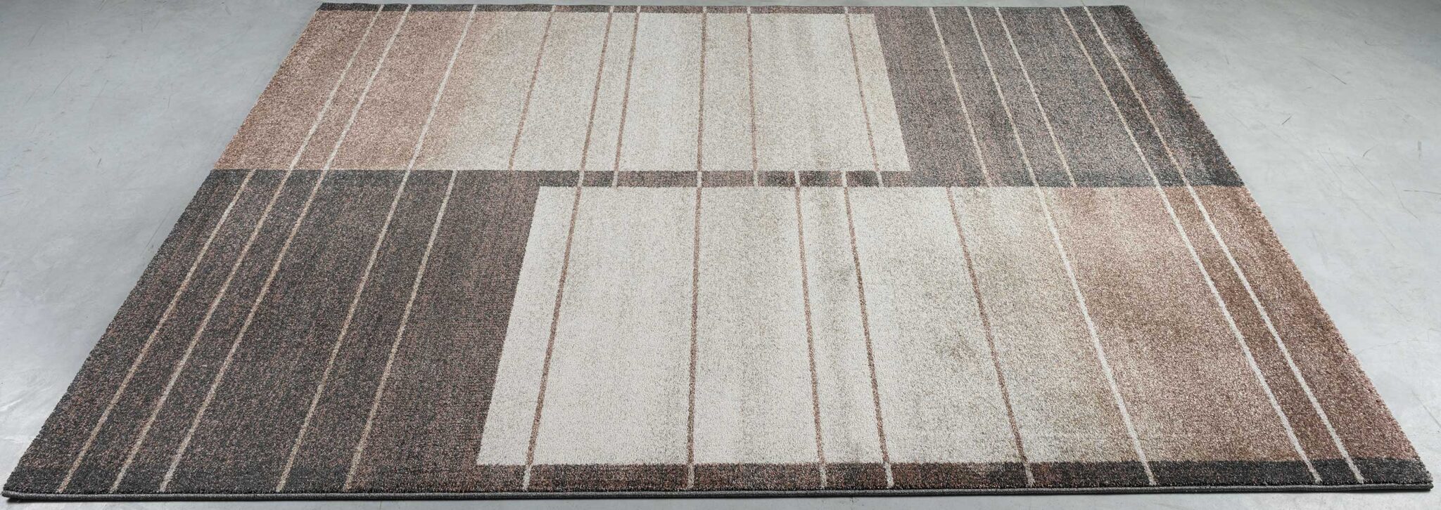 Liberty Colour Block Stripe Brown Rug