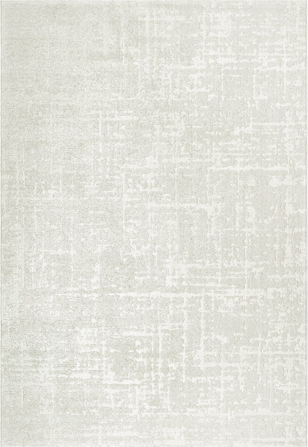 Geo Distressed Grid Ivory Rug