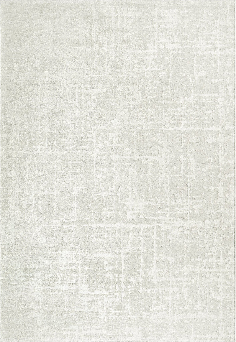 Geo Distressed Grid Ivory Rug