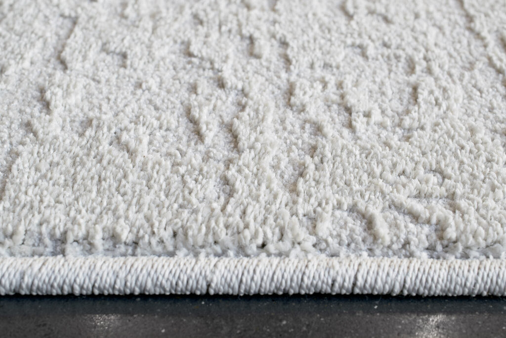 Geo Distressed Grid Ivory Rug