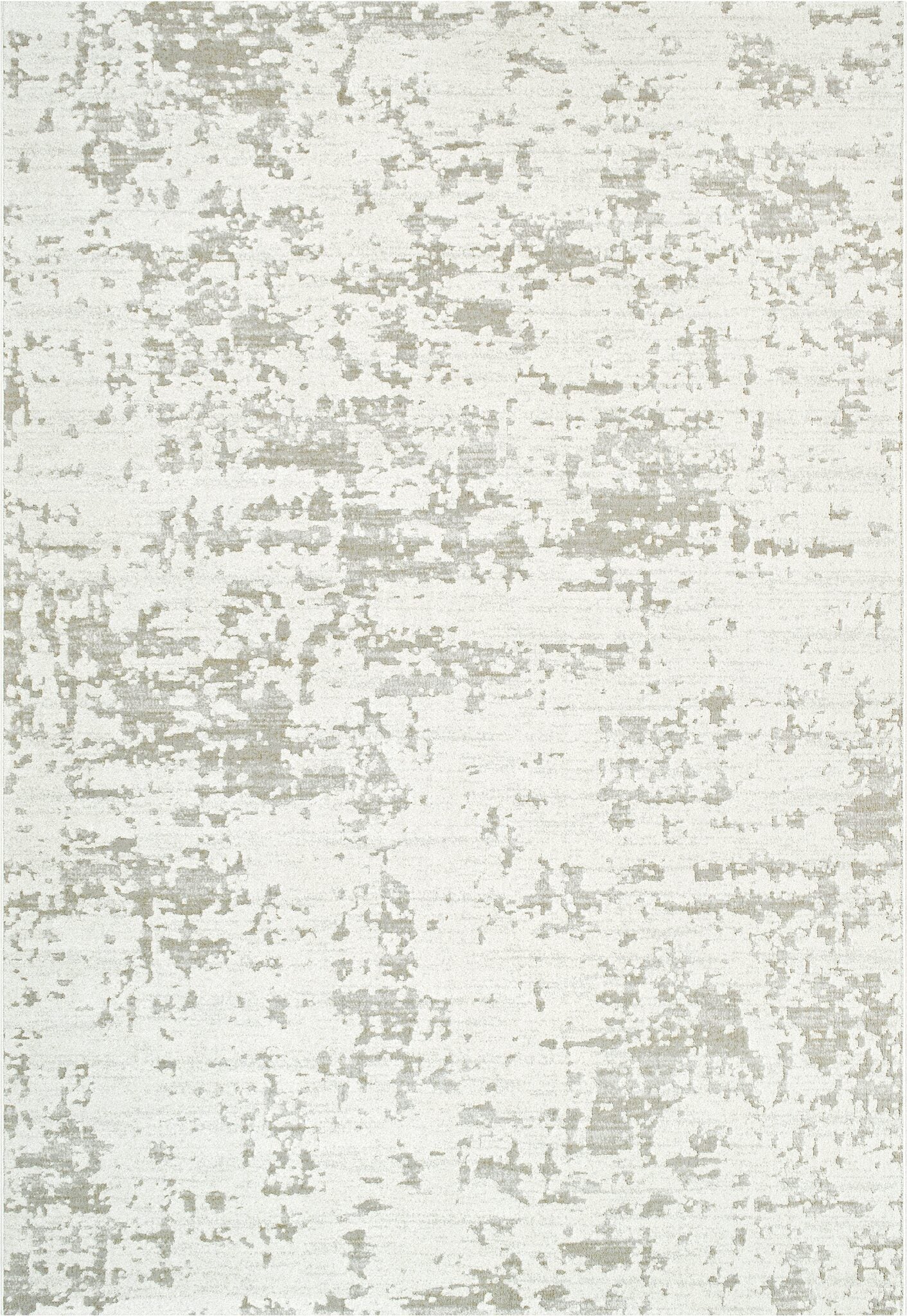 Geo Worn Abstract Ivory Rug
