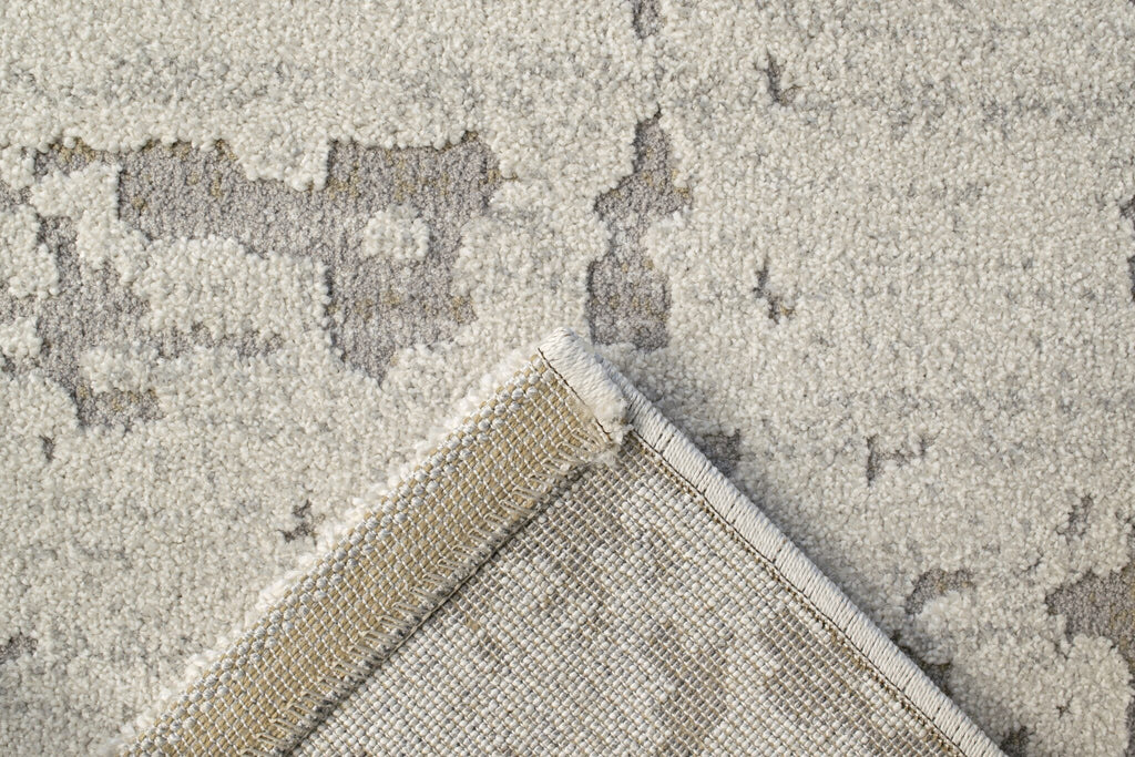 Geo Worn Abstract Ivory Rug