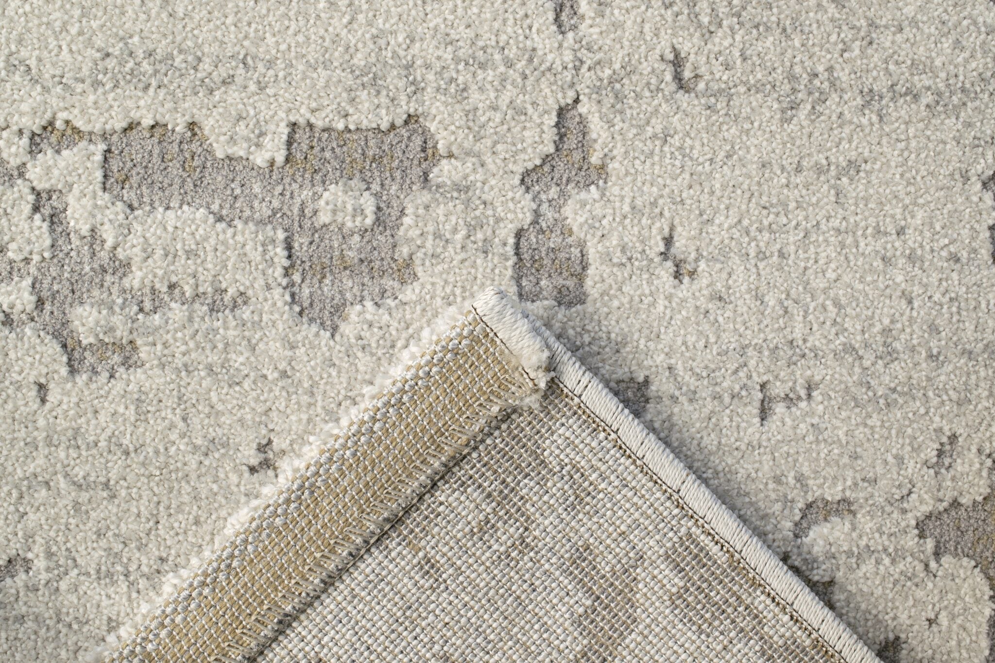 Geo Worn Abstract Ivory Rug