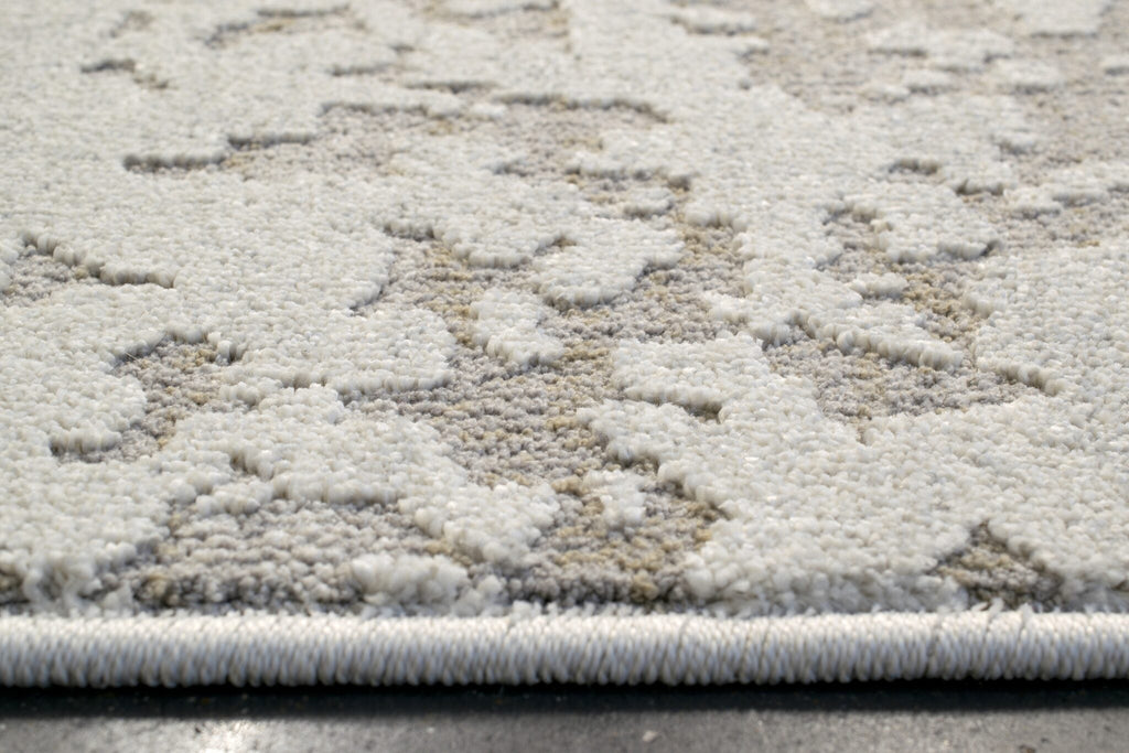 Geo Worn Abstract Ivory Rug