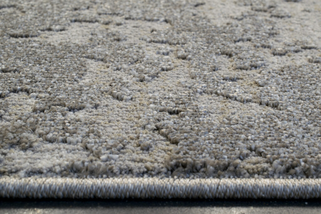 Geo Worn Abstract Dk Beige Rug