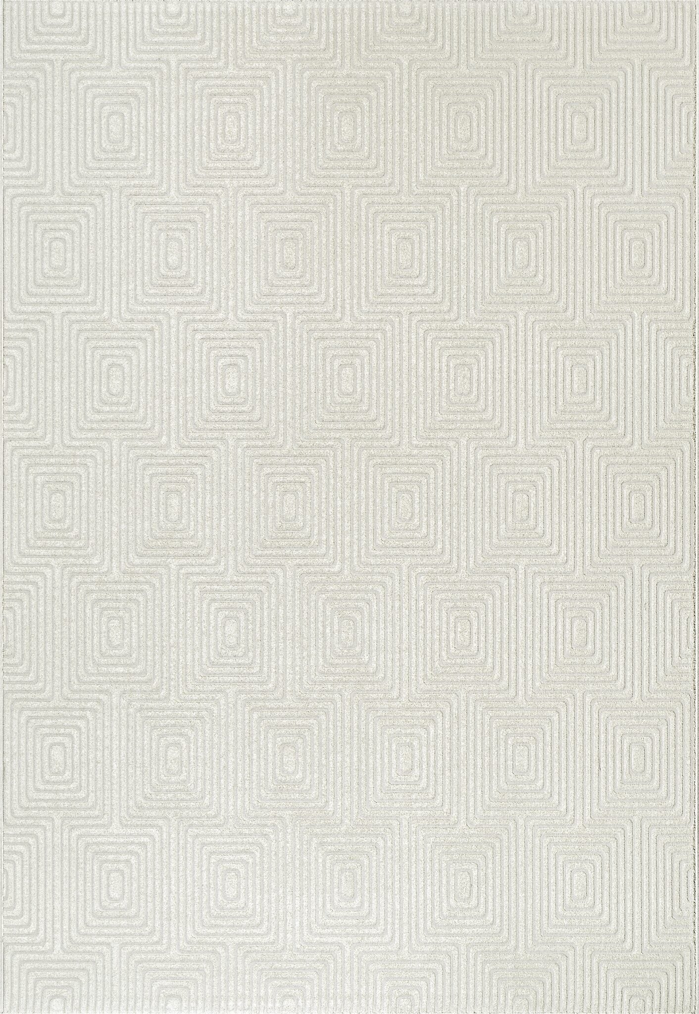 Geo Diamond Maze Ivory Rug