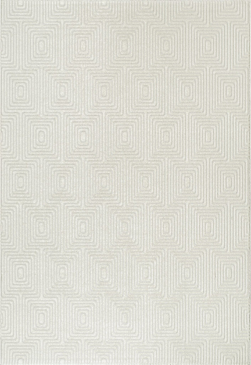 Geo Diamond Maze Ivory Rug