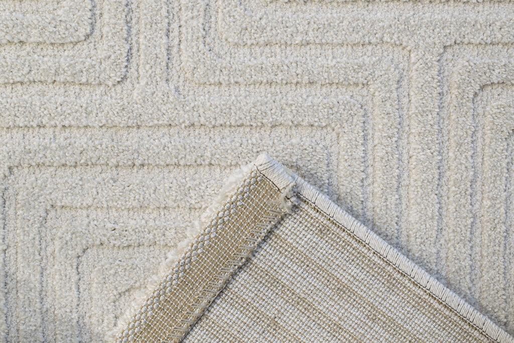Geo Diamond Maze Ivory Rug