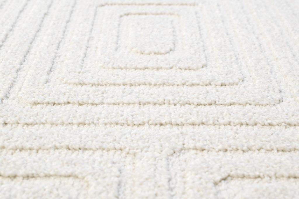 Geo Diamond Maze Ivory Rug