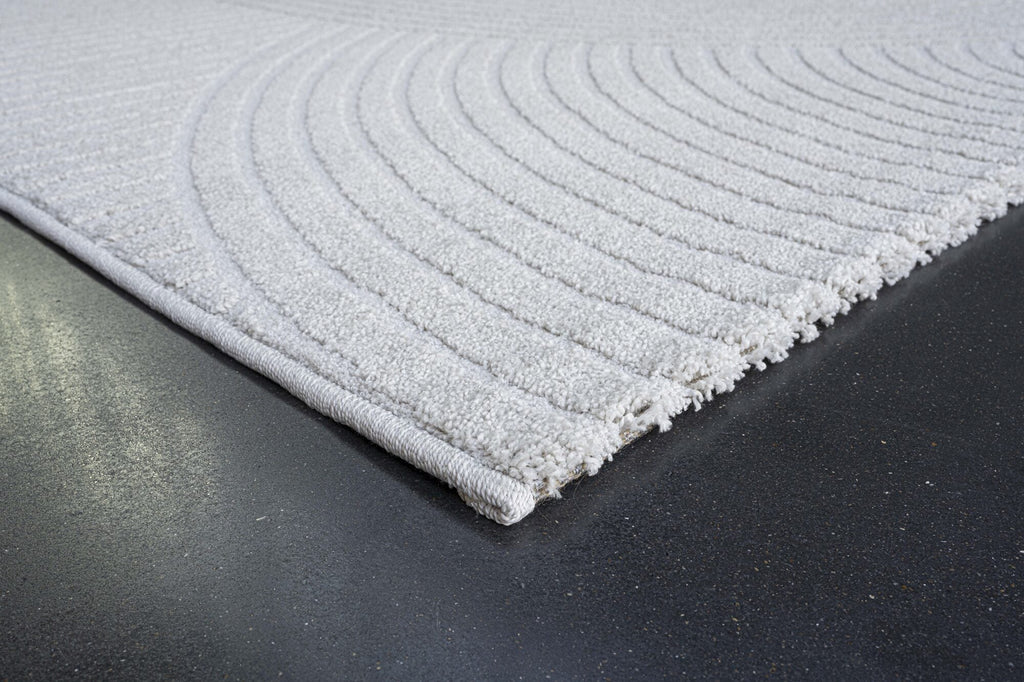 Geo Flowing Arcs Ivory Rug