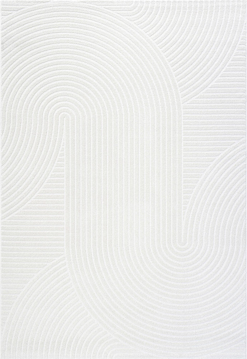 Geo Flowing Arcs Ivory Rug