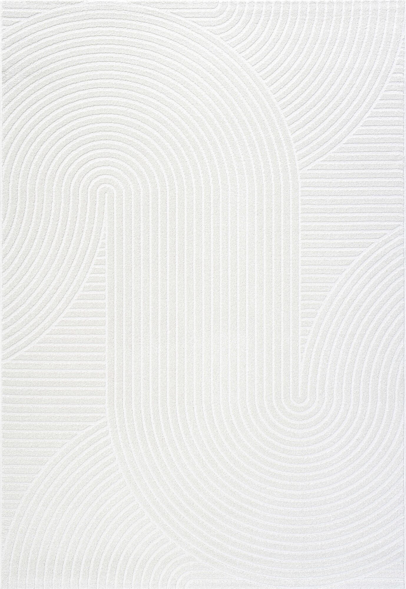 Geo Flowing Arcs Ivory Rug