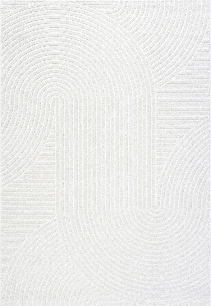 Geo Flowing Arcs Ivory Rug