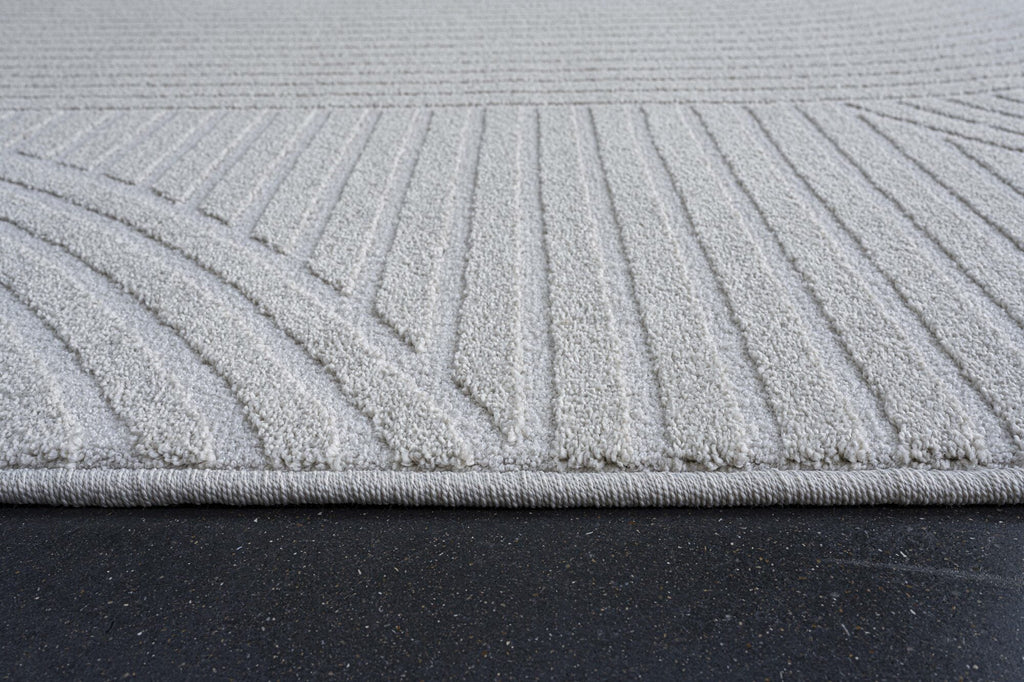 Geo Flowing Arcs Ivory Rug