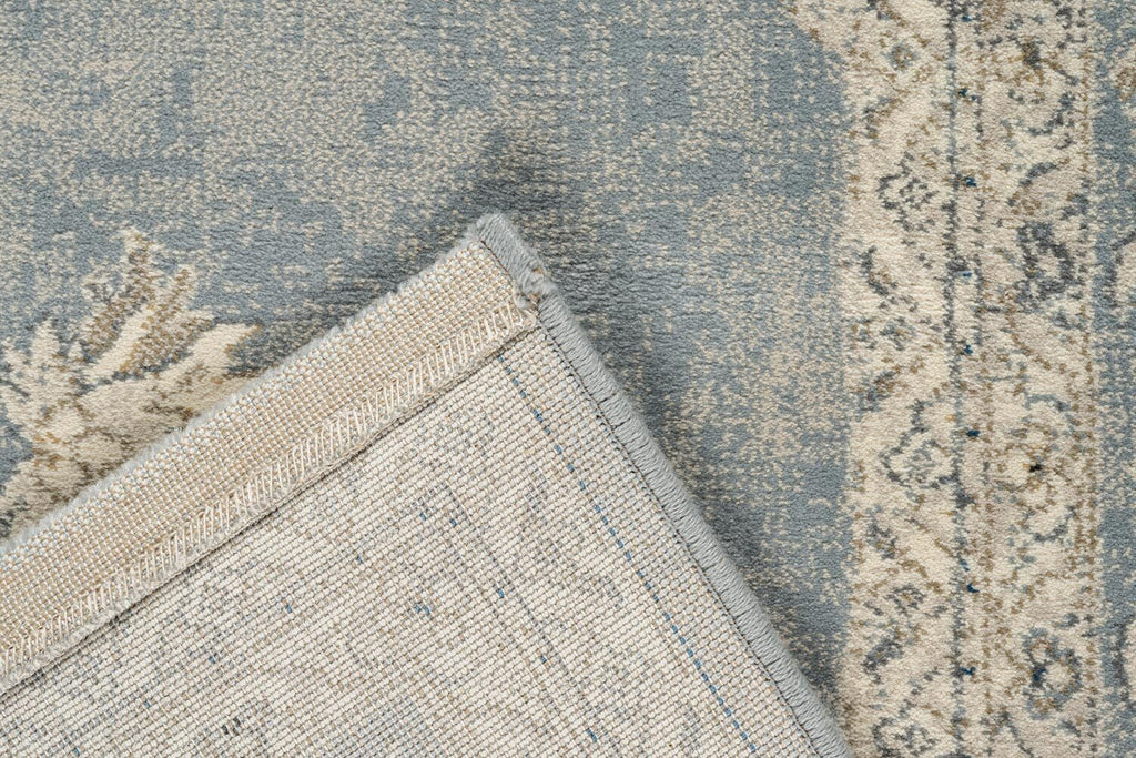 Da Vinci Faded Medallion Blue Rug