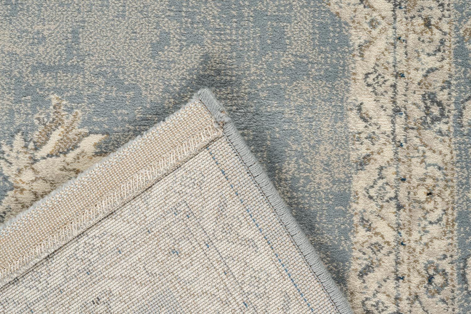 Da Vinci Faded Medallion Blue Rug