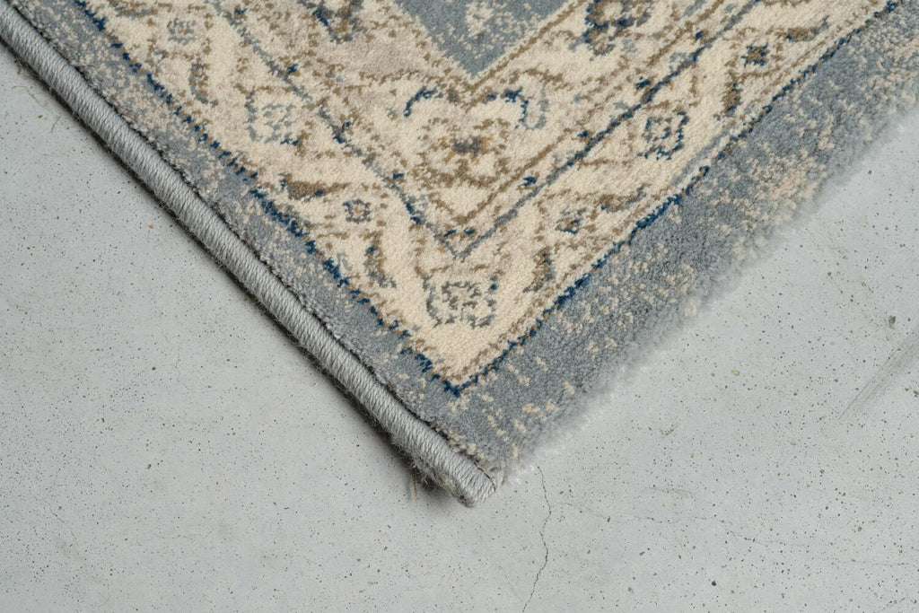 Da Vinci Faded Medallion Blue Rug