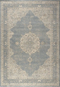 Da Vinci Faded Medallion Blue Rug