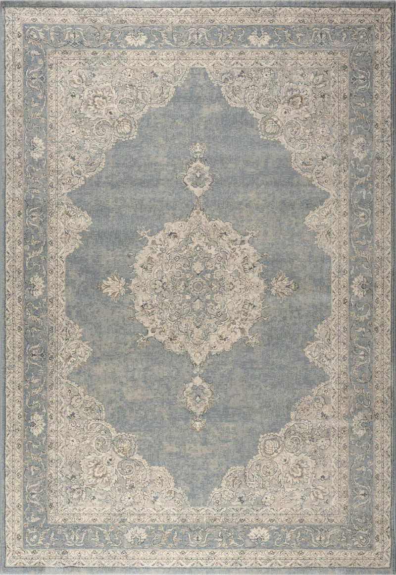 Da Vinci Faded Medallion Blue Rug