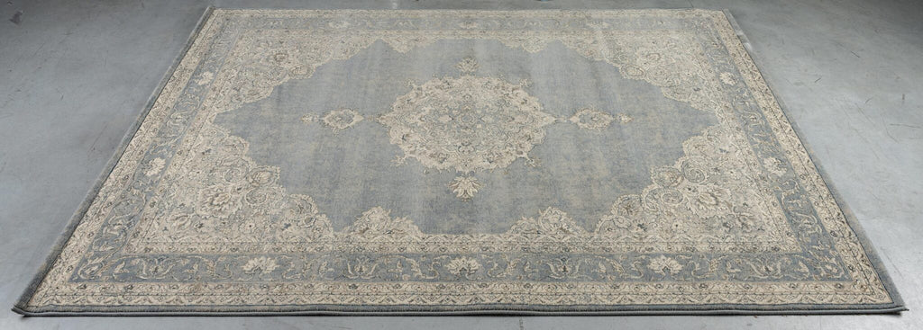 Da Vinci Faded Medallion Blue Rug