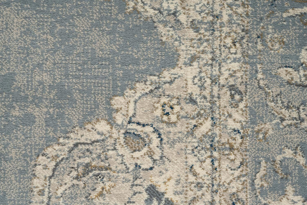Da Vinci Faded Medallion Blue Rug