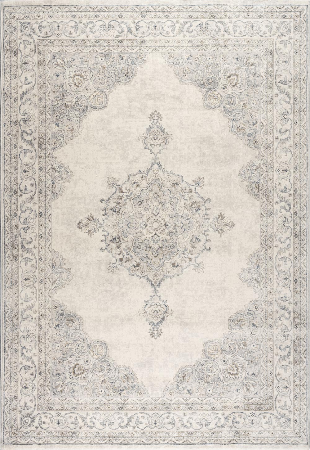 Da Vinci Faded Medallion Ivory Rug