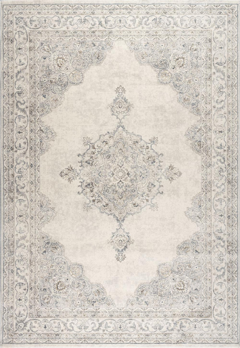 Da Vinci Faded Medallion Ivory Rug