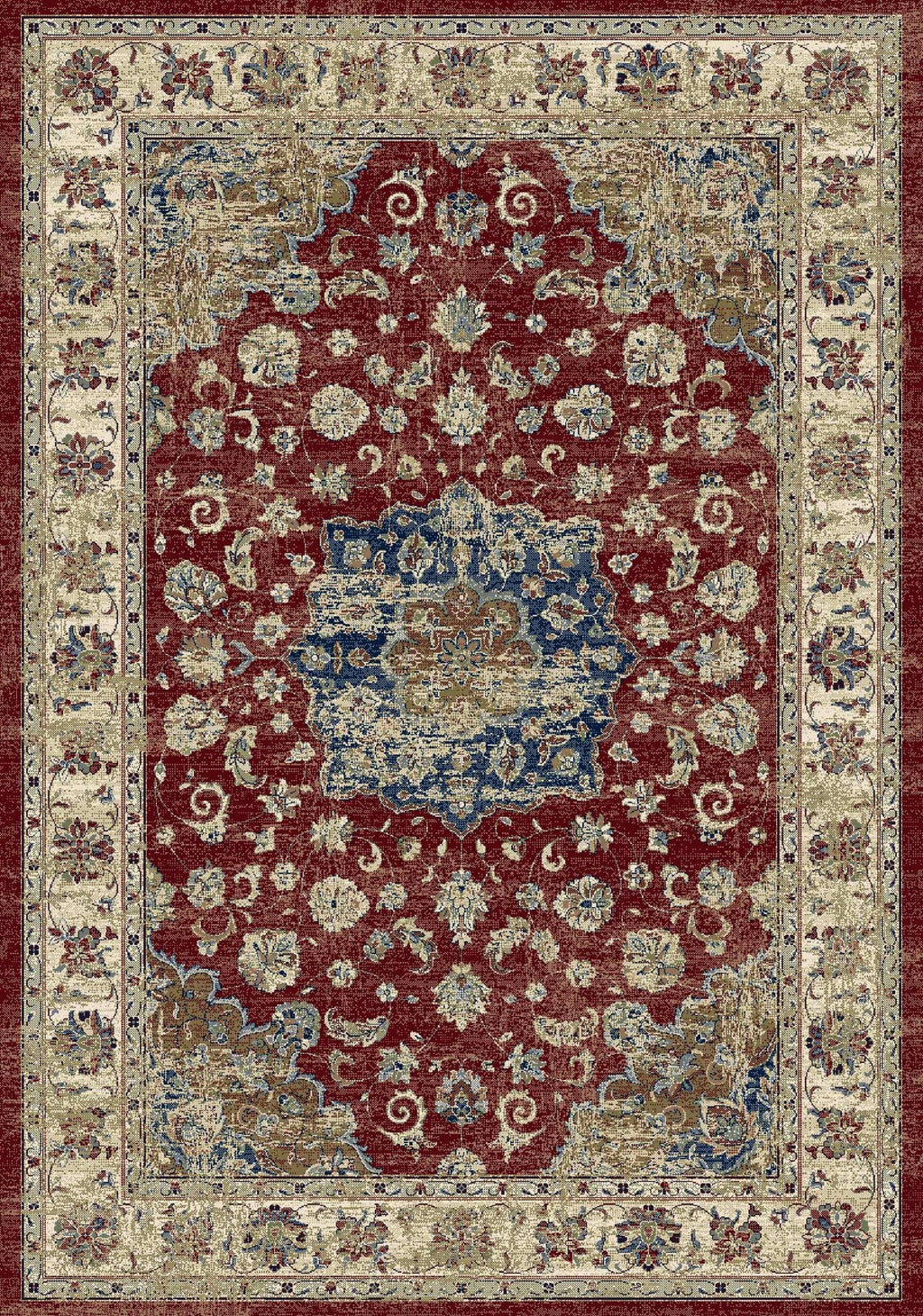 Da Vinci Kerman Medallion Red Rug