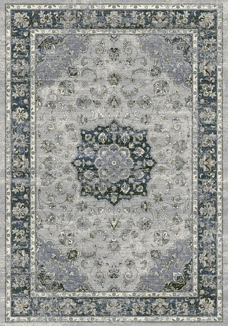 Da Vinci Kerman Medallion Blue Rug