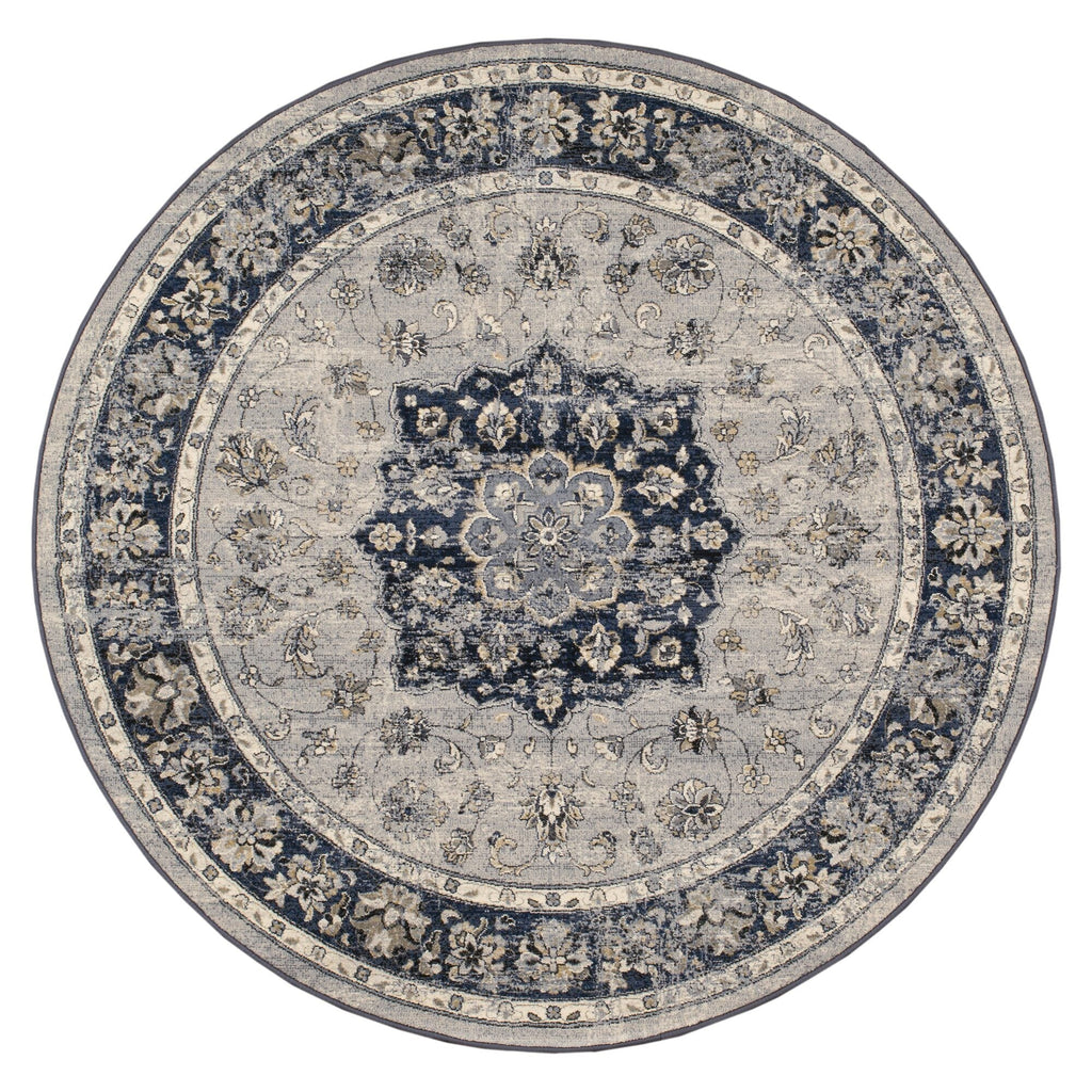 Da Vinci Kerman Medallion Blue Rug