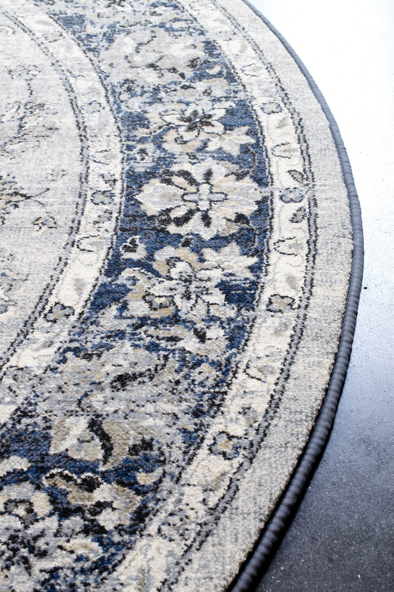 Da Vinci Kerman Medallion Blue Rug