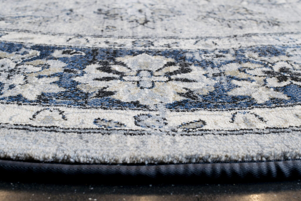 Da Vinci Kerman Medallion Blue Rug