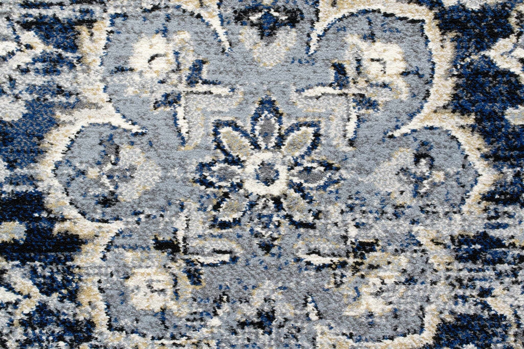 Da Vinci Kerman Medallion Blue Rug