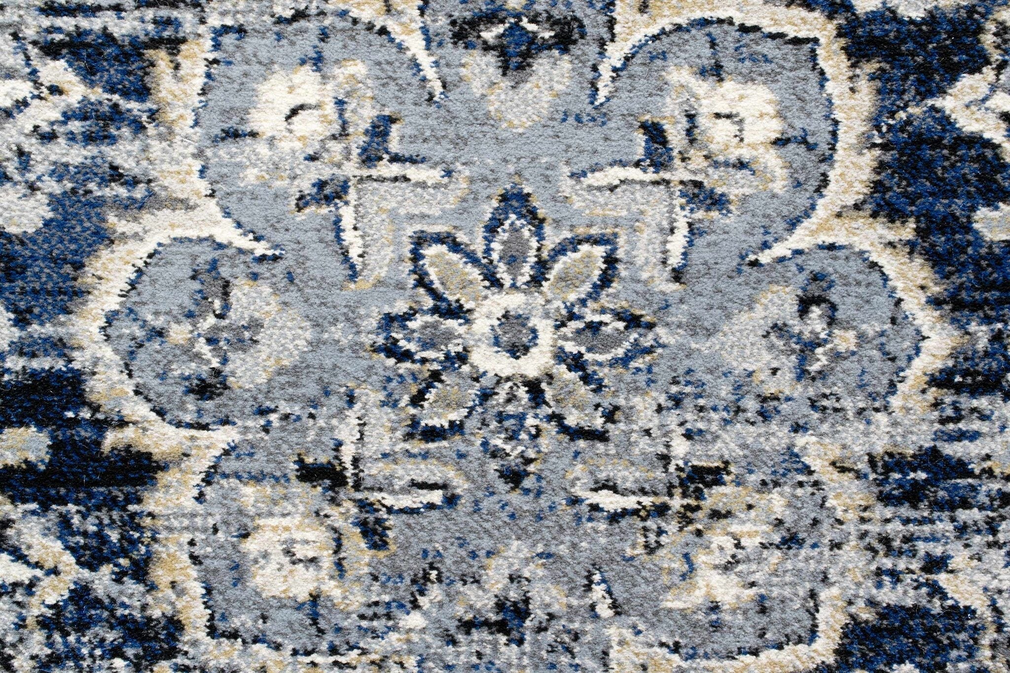 Da Vinci Kerman Medallion Blue Rug