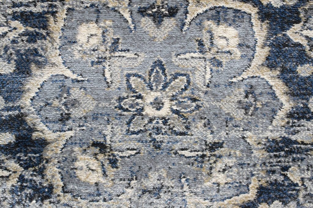 Da Vinci Kerman Medallion Blue Rug