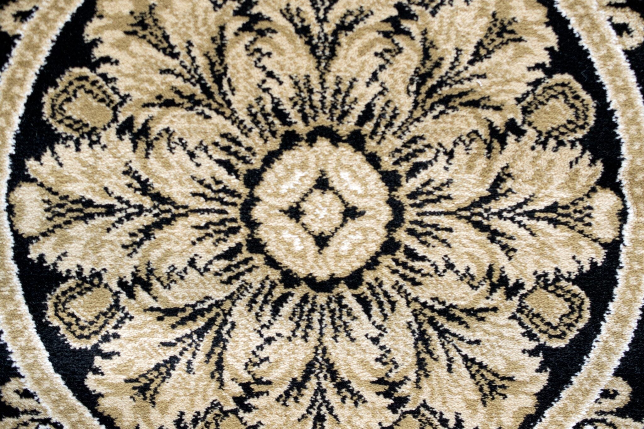Da Vinci Aubusson Rosette Black Rug